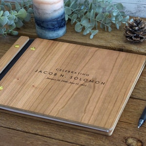 Funeral Guest Book for Memorial Service - in Loving Memory Guest Book Celebration of Life Guest Book wooden elegant Hardcover Guest Sign in Book for Funeral Service