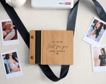 Personalized Boudoir Photo Album, Romantic Valentines Gift for Boyfriend, Wedding Gift for Husband, Wooden Boudoir Photo Book
