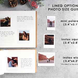 an open photo book with pictures of people on it