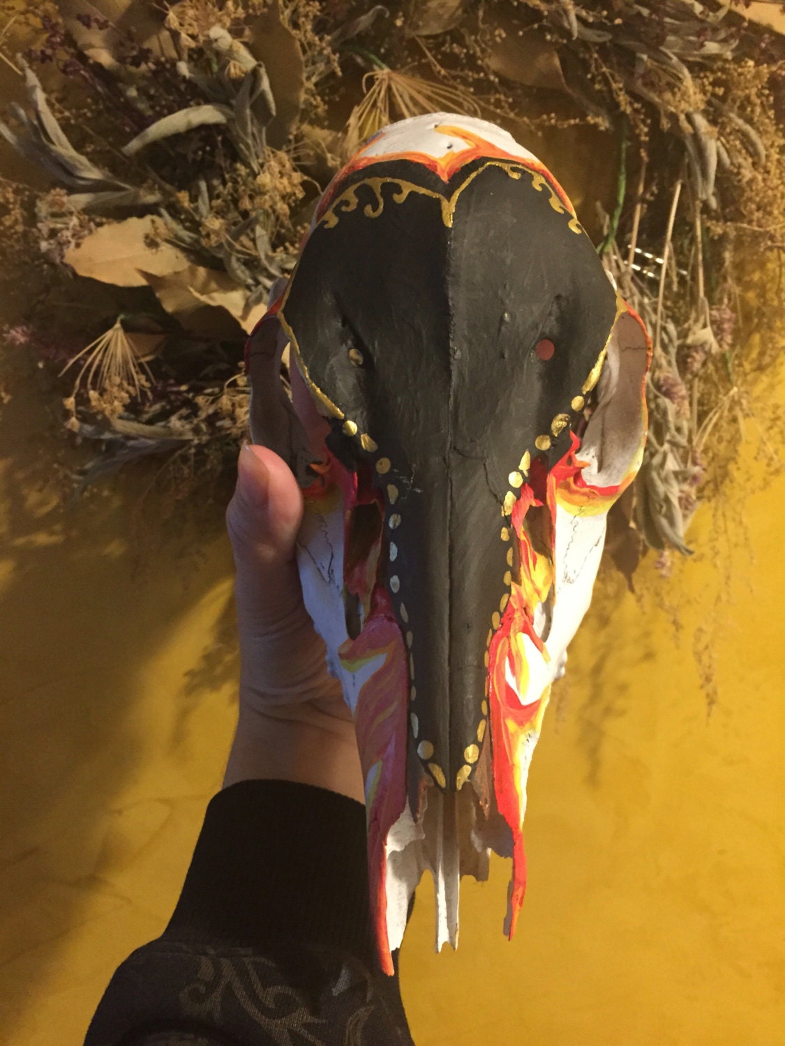 Painted deer skull | Etsy