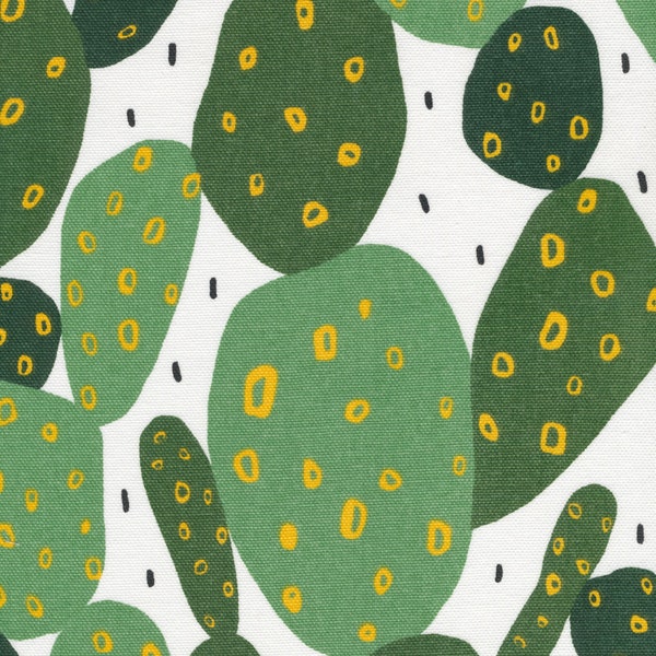 Canvas-Cloud 9 Organic-Cactus - Wildlife by Ophelia Pang- 1 yard - 100% Cotton