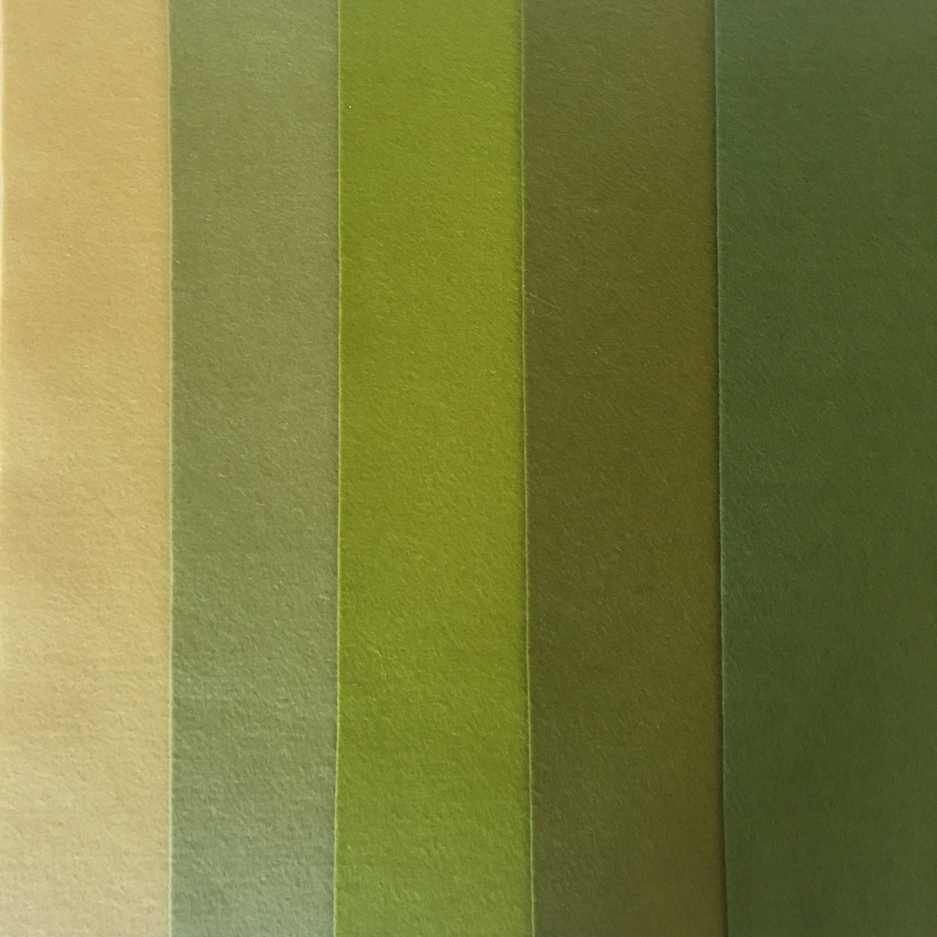 Shades of Green Felt Color Set 9 X 12 Wool Blend Felt 33 