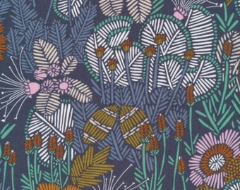 Cloud 9 Organic Fabrics - Grasslands-Embroidered Floral-1 yard - 100% Cotton