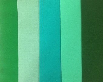 Shades of Green 2 - Holland Wool Felt Sheets -