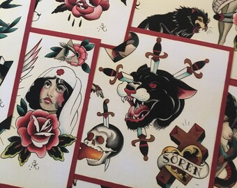 Tattoo Flash Set 22 by Brian Kelly. 6 sheets.