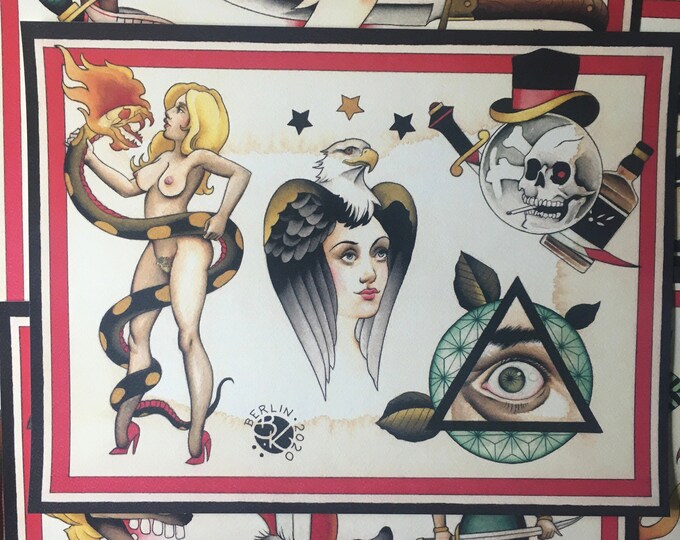 Tattoo Flash Set 48 by Brian Kelly. 10 sheets.