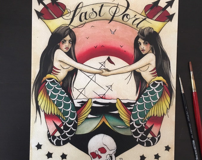 Last Port Tattoo Art Print
