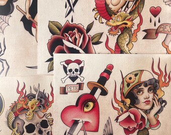 Tattoo Flashset 68 by Brian Kelly. 5 Sheets.