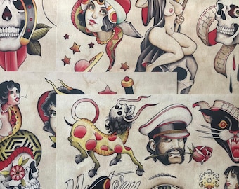 Tattoo Flashset 65 by Brian Kelly. 4 Sheets.