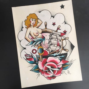 Sailor Jerry Re-Paint, Original Painting
