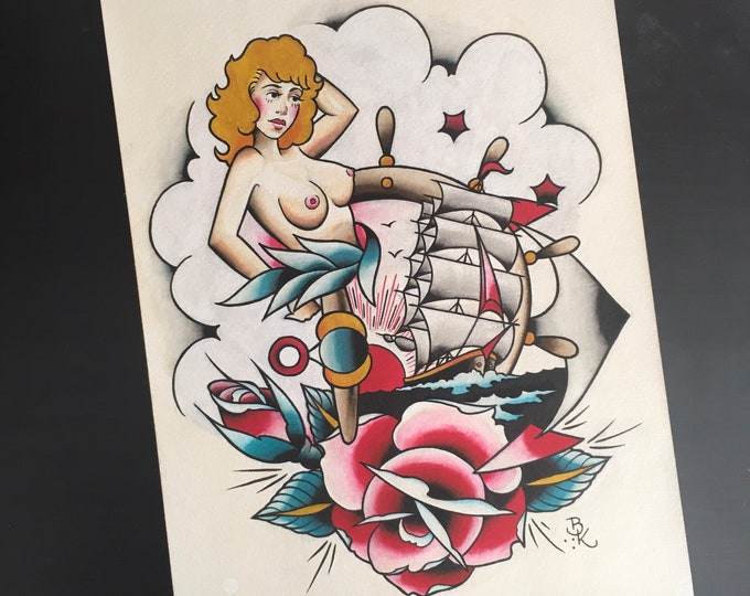 Sailor Jerry Re-Paint, Original Painting