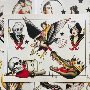 Conjunto de tatuagem Flash 57 de Brian Kelly. 10 folhas.