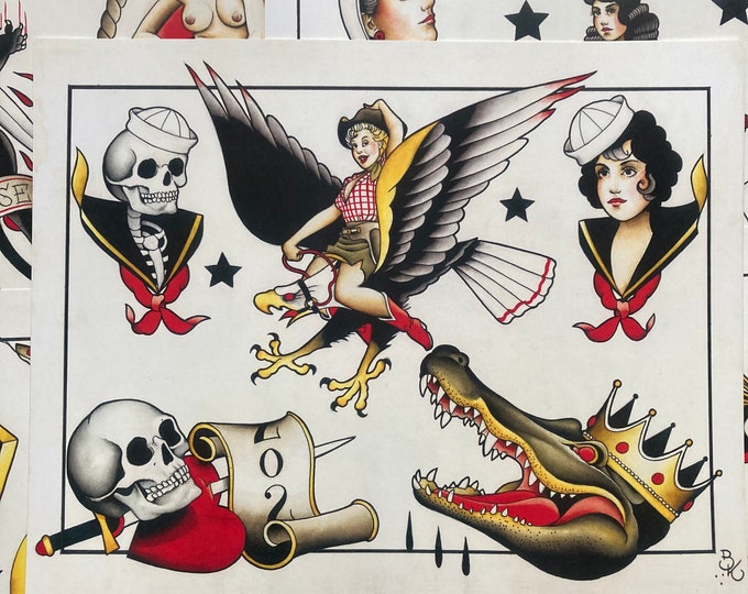 Tattoo Flash Set 57 by Brian Kelly. 10 sheets.