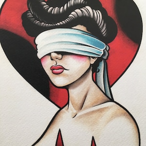 Blind Love Tattoo Art Print
