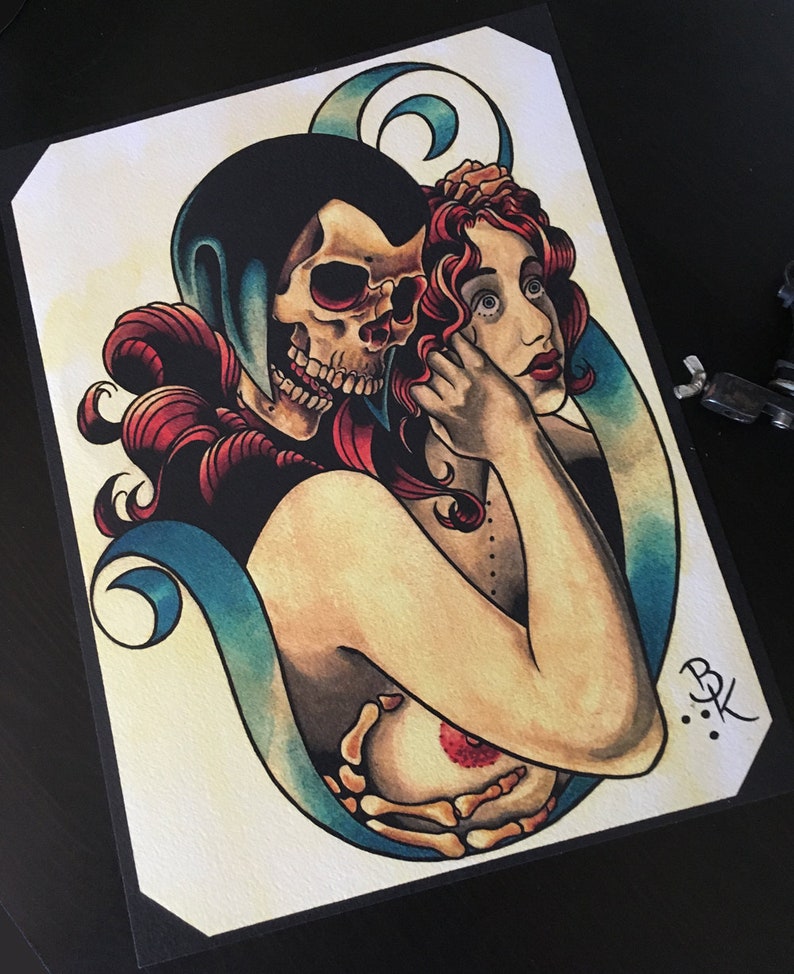 Death and the Maiden Tattoo Art Print image 2