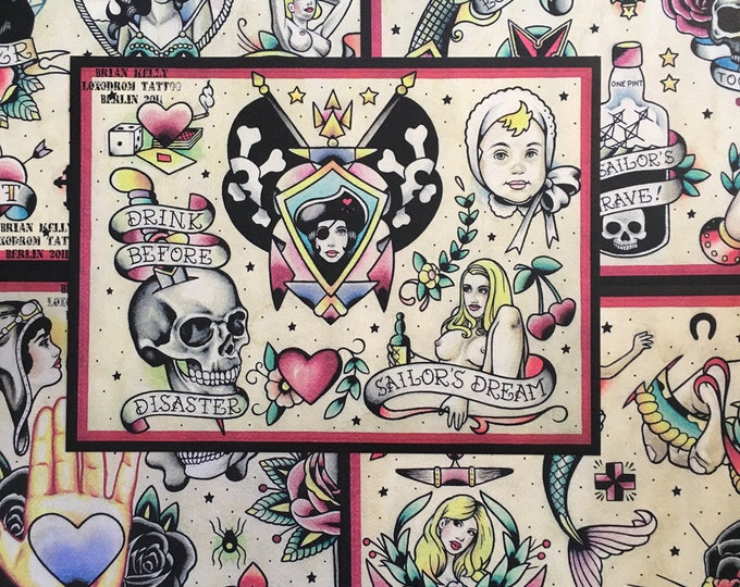 Tattoo Flash Set 6 by Brian Kelly. 5 sheets.