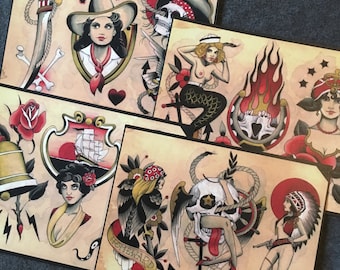 Tattoo Flash Set 34 by Brian Kelly. 4 sheets.