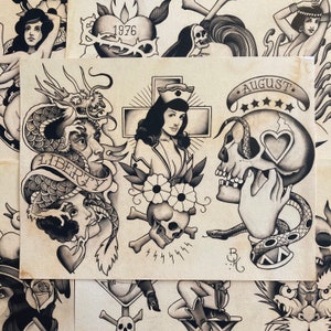 Tattoo Flash Set 62 by Brian Kelly. 10 sheets.
