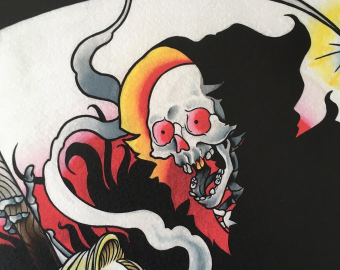Death Cums Tattoo Art Print
