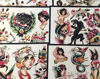 Tattoo Flash Set 17 by Brian Kelly.  6 sheets.