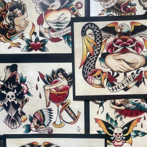Tattoo Flash Set 12 by Brian Kelly.  6 Sheets