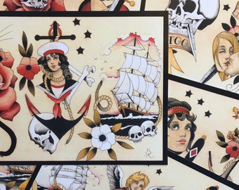 Tattoo Flash Set 44 by Brian Kelly. 6 sheets.