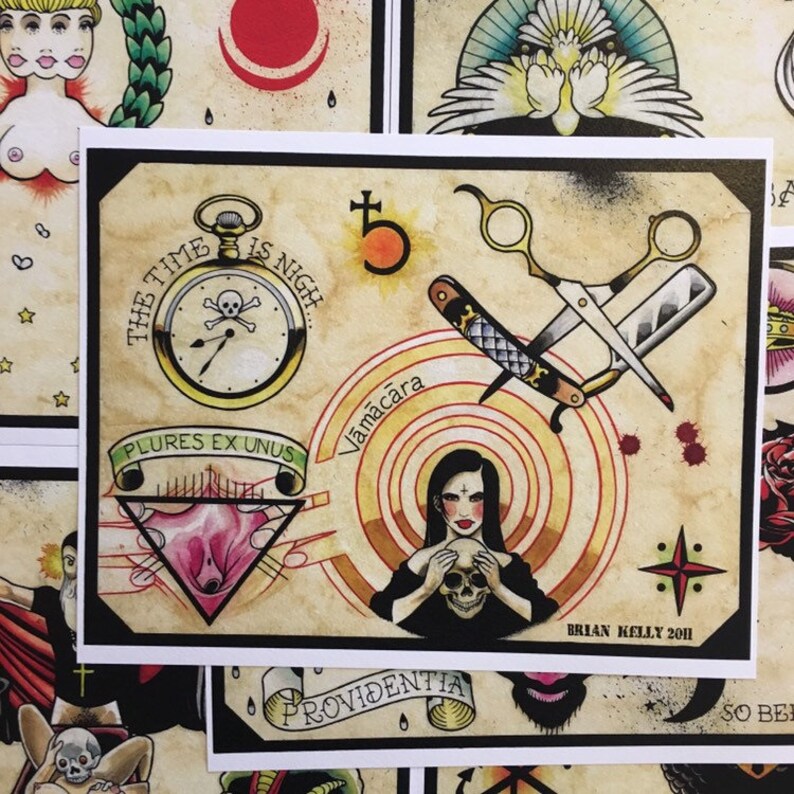 The Occult Tattoo Flash Set 7 by Brian Kelly 6 sheets Etsy The Occult Tattoo Flash Set 7 by Brian Kelly 6 sheets Etsy