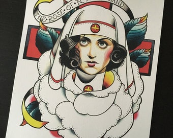 The Rose of No Man's Land Tattoo Art Print