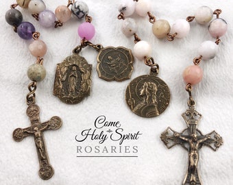 St. Agatha & St. Joan of Arc Solid Bronze Catholic Pocket Rosaries -Handmade Catholic Rosary - Pocket Rosary Bundle - Catholic Mom Gift