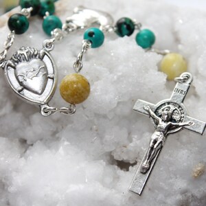 12 Rosary Bracelet Benedict Crucifix Metal Baptism Favors Pink Silver Turquoise