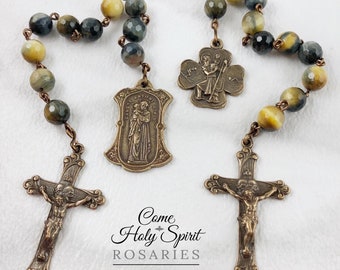 St. Anthony of Padua and St. Christopher Catholic Pocket Rosaries -Handmade Catholic Rosary- Pocket Rosary Bundle - Sacred Heart of Jesus