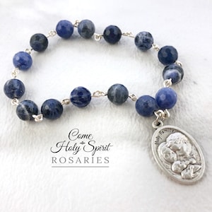 St. Andrew Christmas Novena Catholic Chaplet with the Nativity and Sodalite --Advent-Custom/Handmade