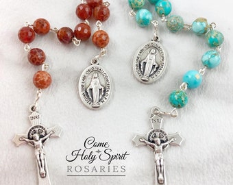 Miraculous Medal Catholic Pocket Rosaries -Handmade Catholic Rosary - Pocket Rosary Bundle - St. Benedict
