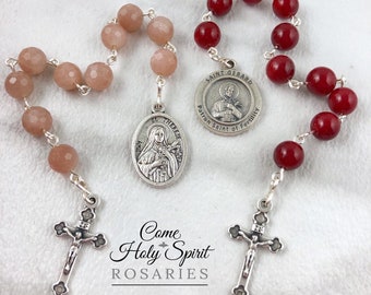 St. Therese of Lisieux and St. Gerard Catholic Pocket Rosaries -Handmade Catholic Rosary - Pocket Rosary Bundle