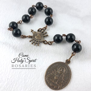 Seven Sorrows Catholic Pocket Chaplet - Onyx- Our Lady of Sorrows Chaplet Catholic Handmade