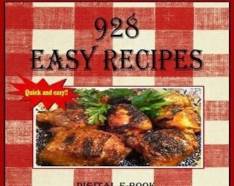 928 Easy Recipes PDF E-Book Cookbook Instant Digital Download