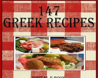 147 Greek Recipes PDF E-Book Cookbook Instant Digital Download