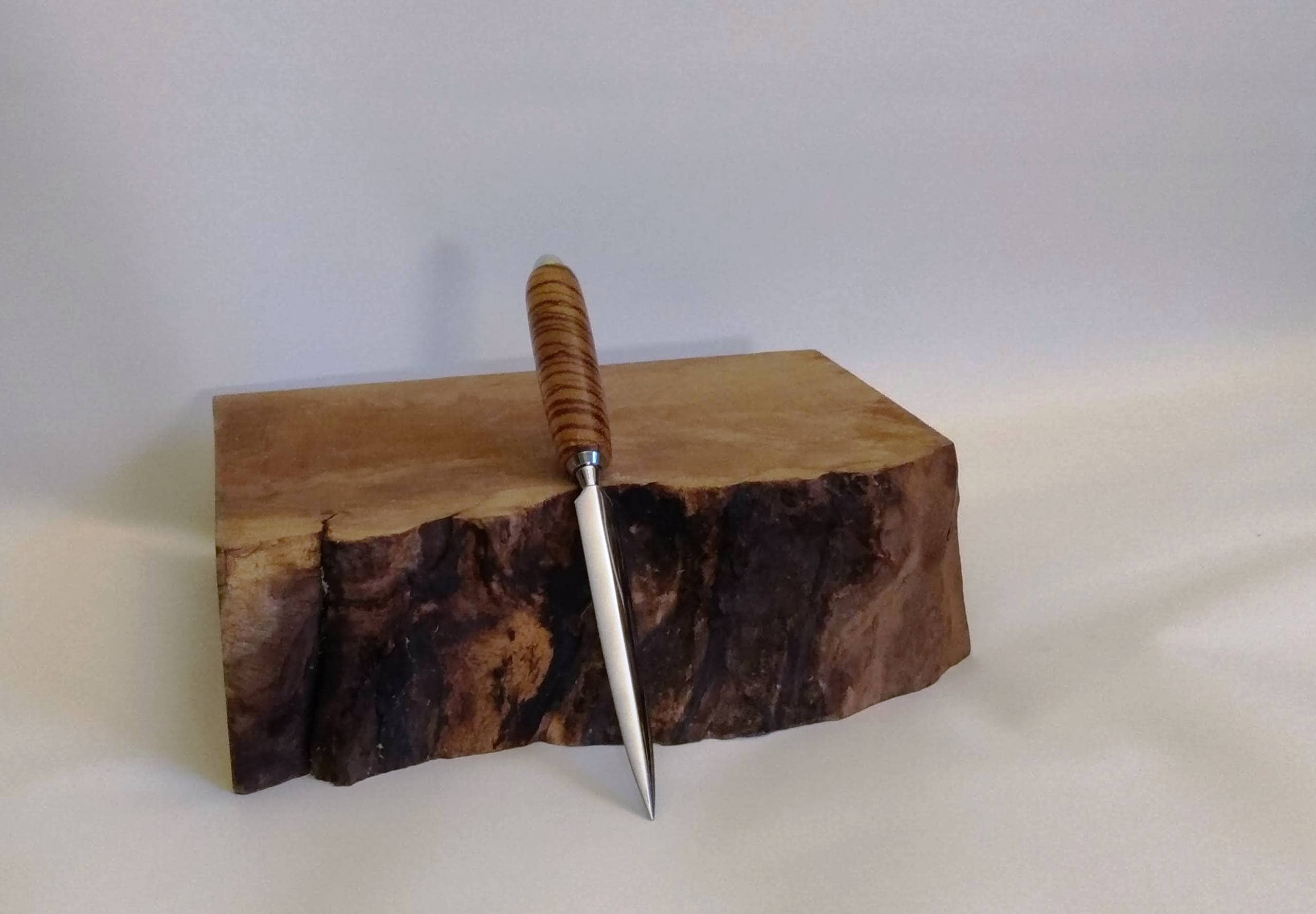 Buy Polished Chrome Letter Opener With Crossgrained Zebrawood Handle