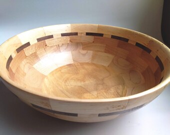 10" Diameter 73-piece Segmented Bowl Made from Maple and Walnut Domestic Hardwoods from the Shenandoah Valley of Virginia