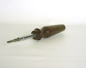 6 in 1 Screwdriver with Walnut Handle