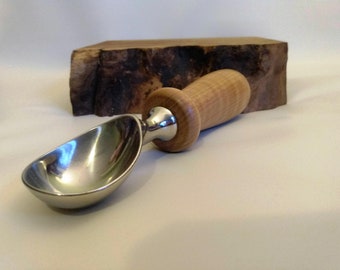 Stainless Steel Ice Cream Scoop with Maple Handle