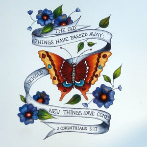 Custom Quote Print,Tattoo Art, Tattoo print,Personalized,Inspirational Art,Spiritual Art ,Wall Art,Bible Verse,Personalised,Butterfly Art,
