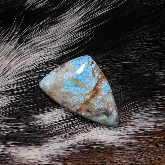 Navada Number Eight Turquoise Cabochon; Natural Handcut