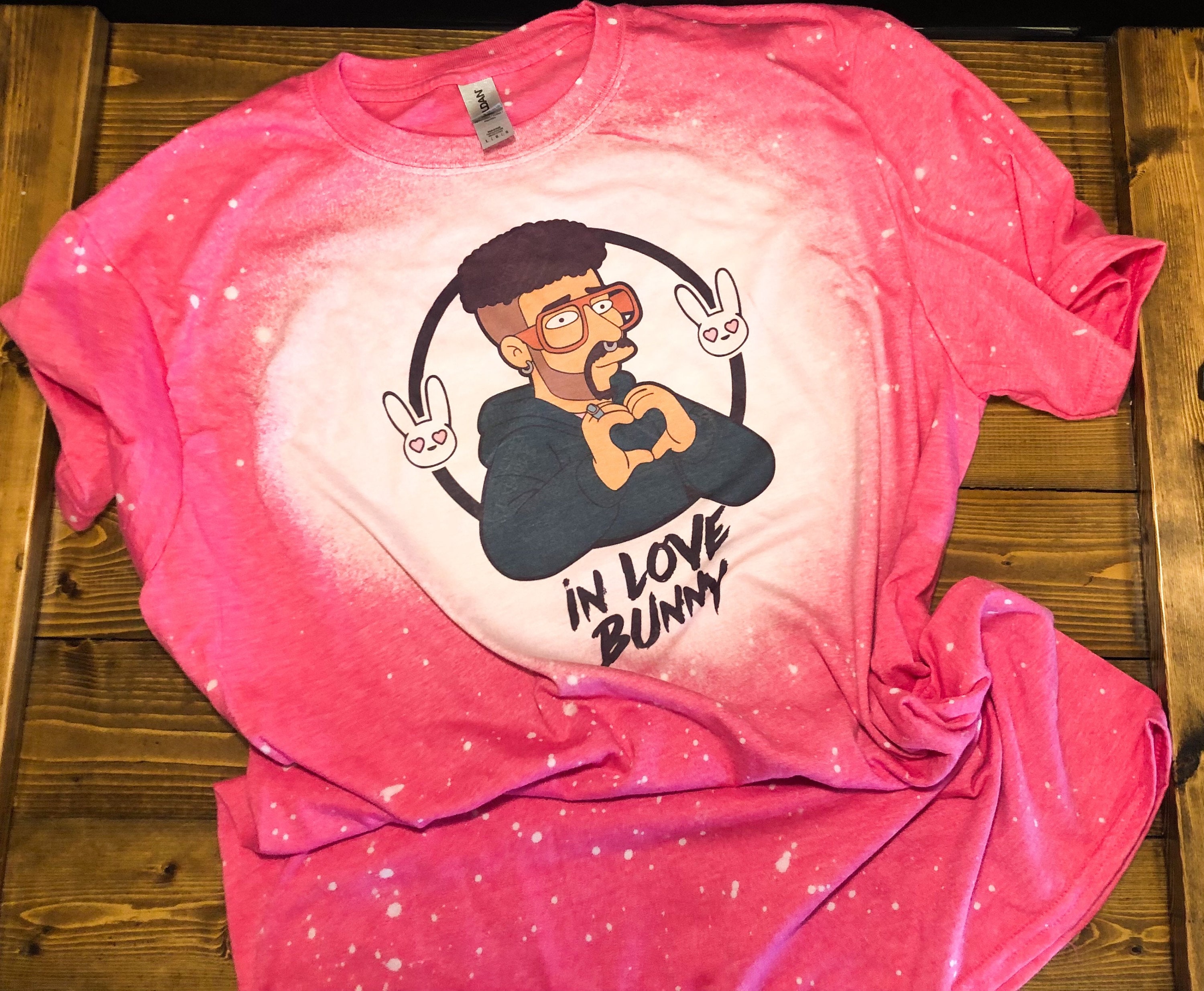 Bad Bunny Bad Bunny Bleached Tee Camiseta de San Valentin Camiseta Simpson T blanqueada Camisa de San Valentin San Valentin Etsy Espana