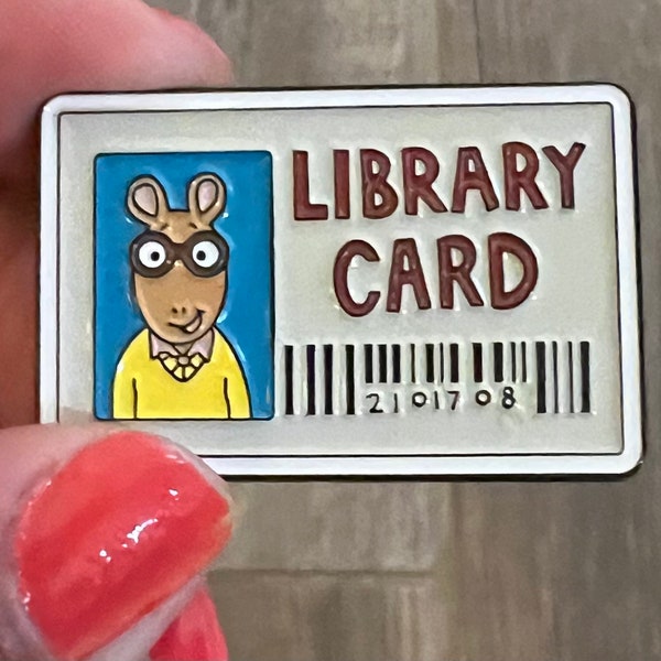 Arthur Lapel Pin, Library Card Lapel, Reading Lovers, Librarian, Teacher Gift, Teacher, Read, Reading, Nostalgic, 90s kid