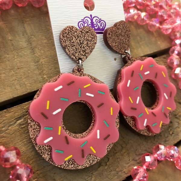 Acrylic Donut Earrings, Donut Earrings, Acrylic earrings, Donut, Donut Jewelry, Get Noticed
