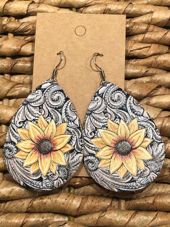 Etsy sunflower earrings best sale