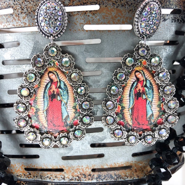 Virgin Mary Earrings Etsy
