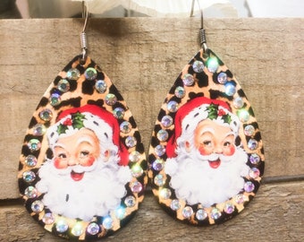 Details about   Vintage Candle  Earrings Enamel On Pressed Metal Christmas 