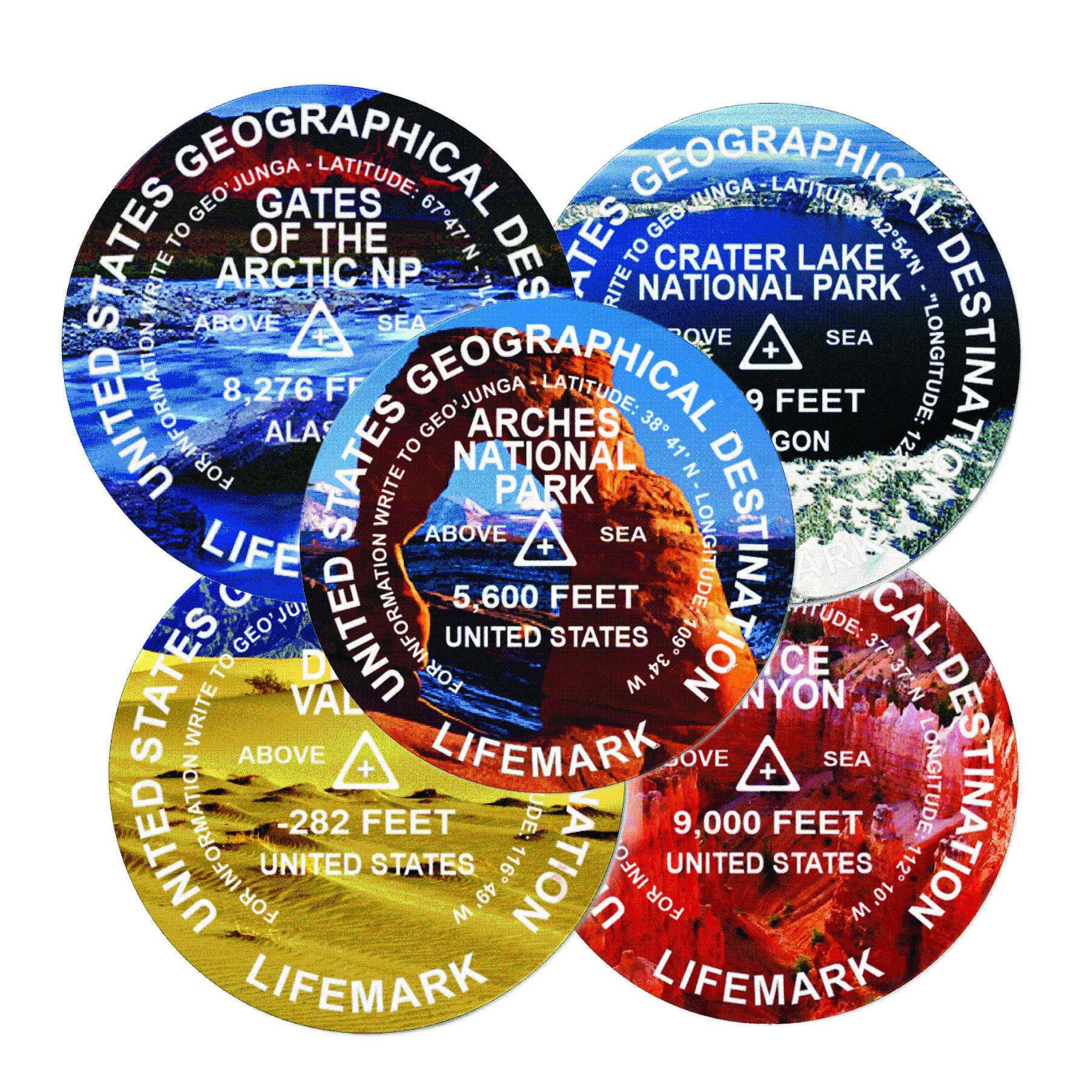 US National Park Lifemark Magnet Collection